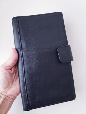Vintage Mori Black Leather Large Travel Wallet